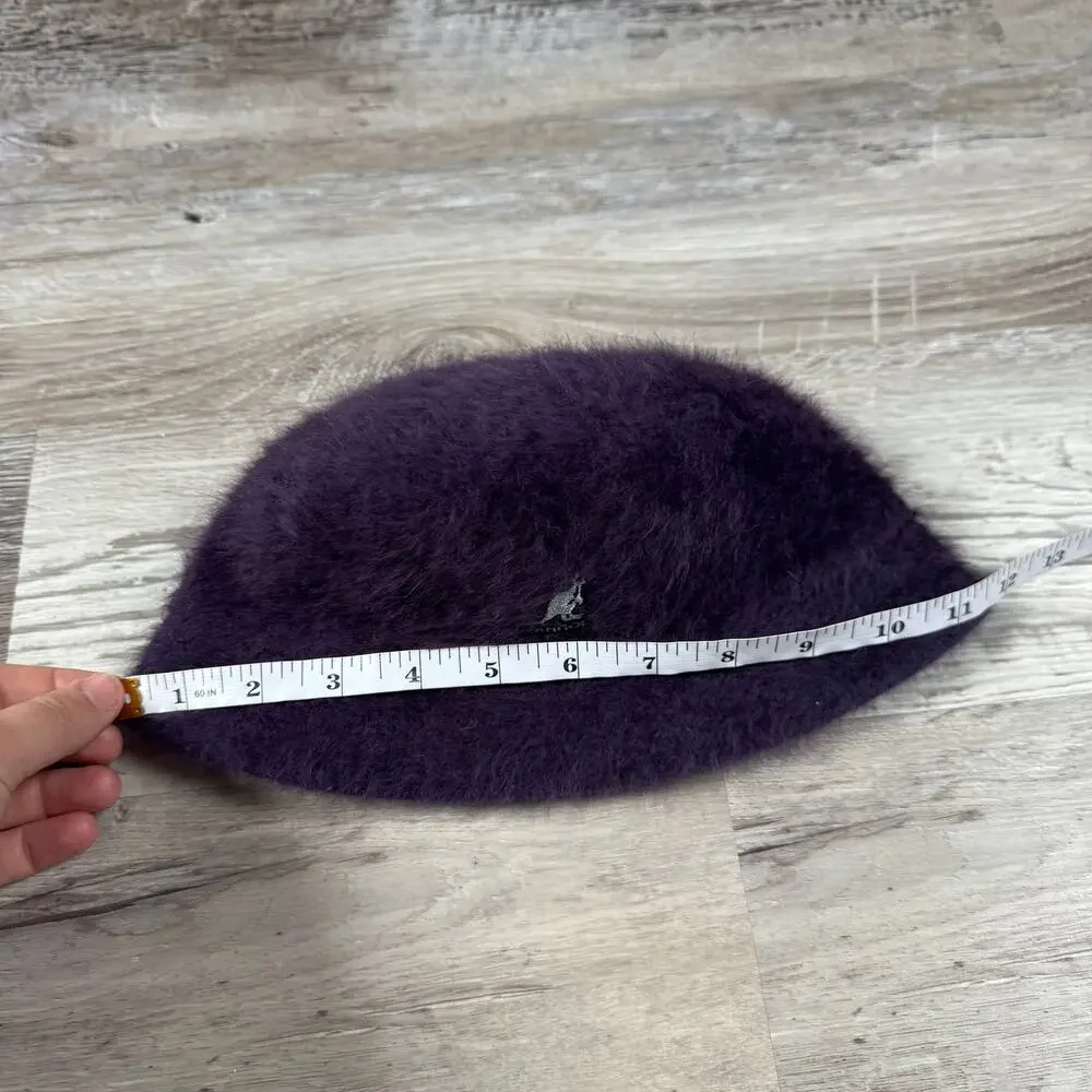 Kangol Purple Fuzzy Angora Bucket Hat Y2K Indie Sleaze Streetwear